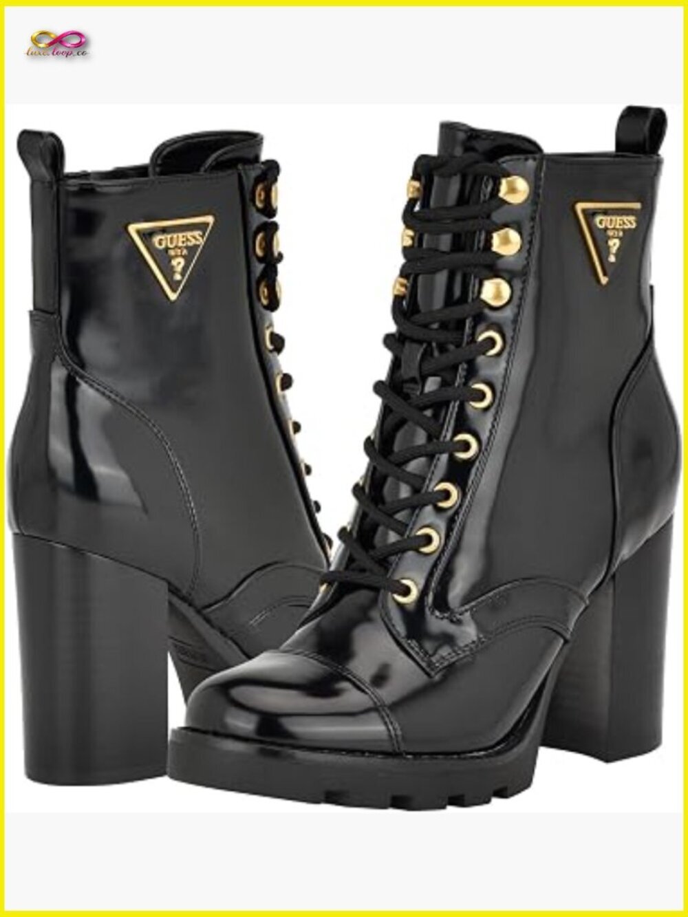 Women's Ankle Boots with Chunky Heel Faux Leather Chelsea Zip Side Elastic